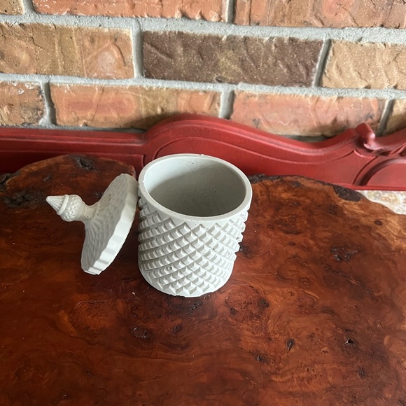 New Handmade Fancy concrete jar with lid minimal classy boho home decor - Picture 9 of 11